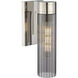 Empire 1 Light 3.13 inch Polished Nickel Sconce Wall Light in Plated Smoke Glass