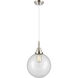 Beacon 1 Light 10 inch Polished Nickel Mini Pendant Ceiling Light in Clear Glass