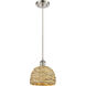 Woven Rattan 1 Light 8.00 inch Pendant