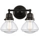 Aditi Olean 2 Light 14.75 inch Matte Black Bath Vanity Light Wall Light, Aditi