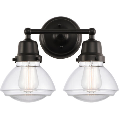 Aditi Olean 2 Light 14.75 inch Matte Black Bath Vanity Light Wall Light, Aditi