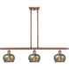 Ballston Fenton 3 Light 36 inch Antique Copper Island Light Ceiling Light in Mercury Glass, Ballston