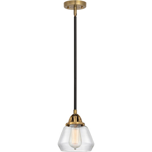 Nouveau 2 Fulton LED 6.75 inch Black Antique Brass and Matte Black Mini Pendant Ceiling Light in Clear Glass