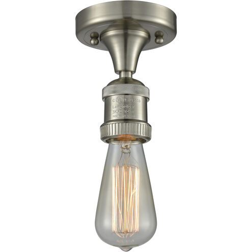 Franklin Restoration Bare Bulb 1 Light 5 inch Brushed Satin Nickel Semi-Flush Mount Ceiling Light, Franklin Restoration