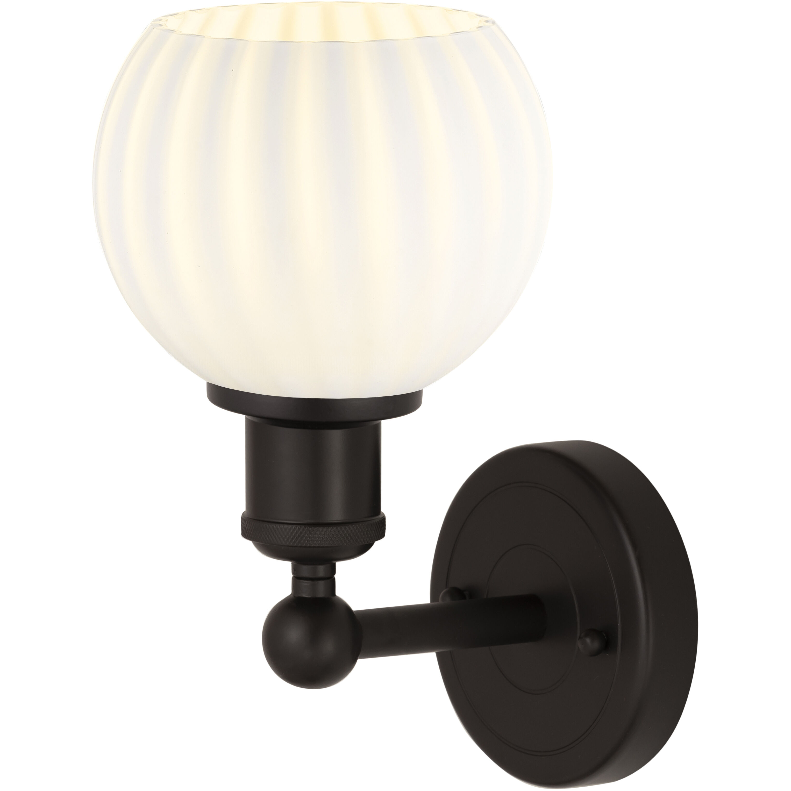 Edison White Venetian 1 Light 6 inch Oil Rubbed Bronze Sconce Wall Light