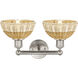 Edison Bristol Natural II 2 Light 17 inch Brushed Satin Nickel Bath Vanity Light Wall Light