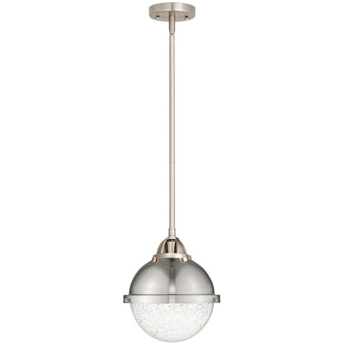 Nouveau 2 Hampden 1 Light 9 inch Black Antique Brass Mini Pendant Ceiling Light in Seedy Glass