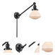Olean 18 inch 60.00 watt Matte Black Swing Arm Wall Light, Franklin Restoration