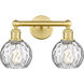 Athens Water Glass 2 Light 15 inch Satin Gold Bath Vanity Light Wall Light