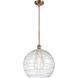 Ballston Deco Swirl 1 Light 14 inch Brushed Brass Pendant Ceiling Light