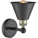 Smithfield Sconce Wall Light in Black Antique Brass, Matte Black
