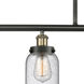 Ballston Small Bell 4 Light 48 inch Black Antique Brass Island Light Ceiling Light in Seedy Glass