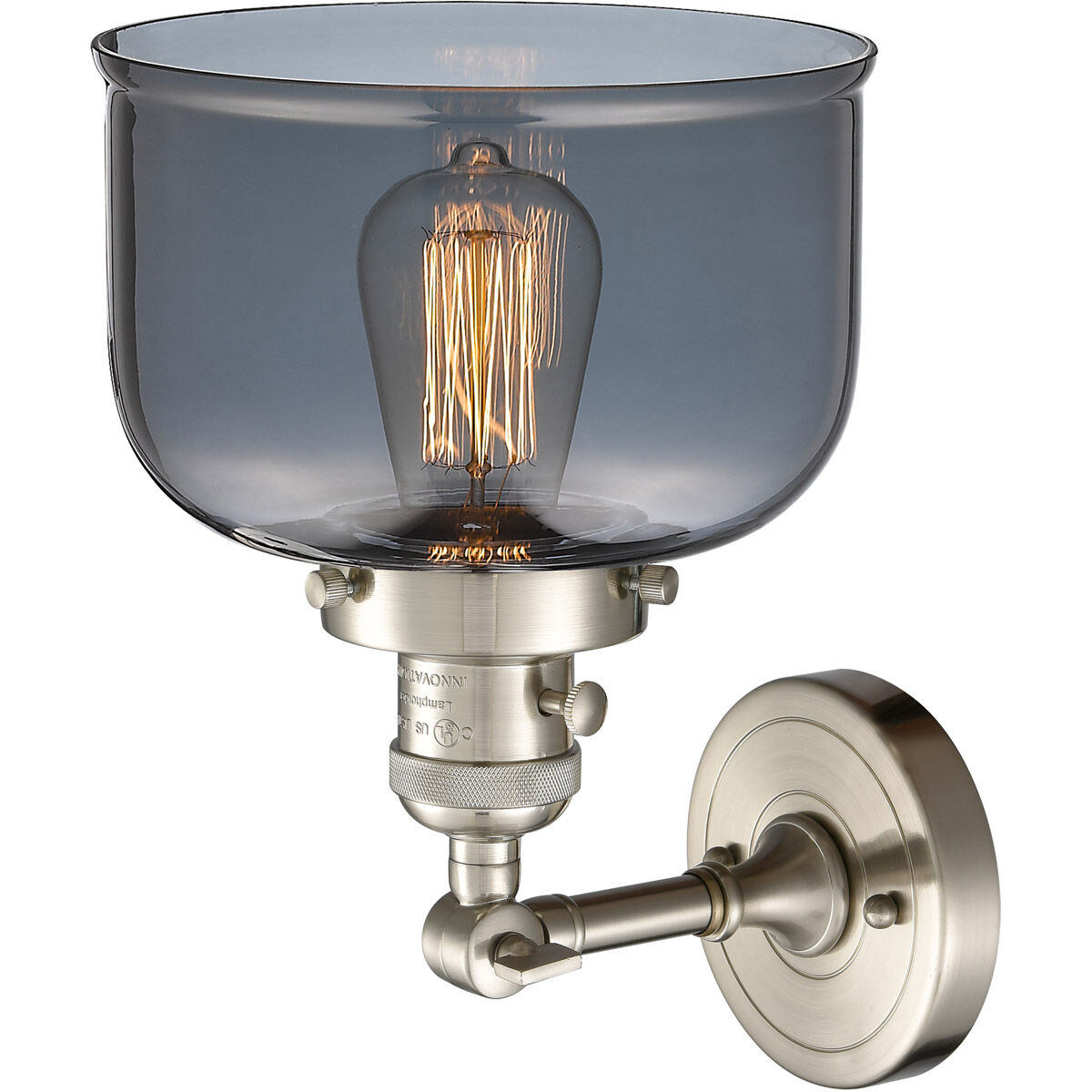 Franklin Restoration Large Bell LED 8 inch Brushed Satin Nickel Sconce Wall Light, Franklin Restoration