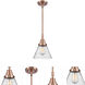 Franklin Restoration Large Cone LED 8 inch Antique Copper Mini Pendant Ceiling Light in Seedy Glass