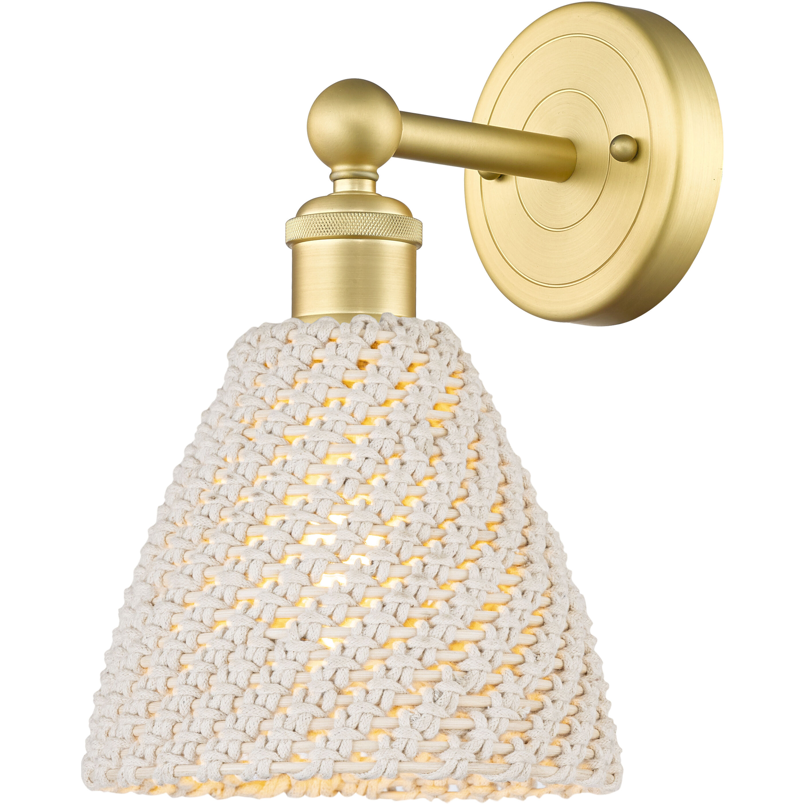 Edison Bristol Natural Armed Sconce Wall Light in Satin Gold