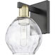 Arcadia Waverly Armed Sconce Wall Light in Black Antique Brass