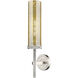 Lincoln Sconce Wall Light in Satin Nickel, Mercury Glass