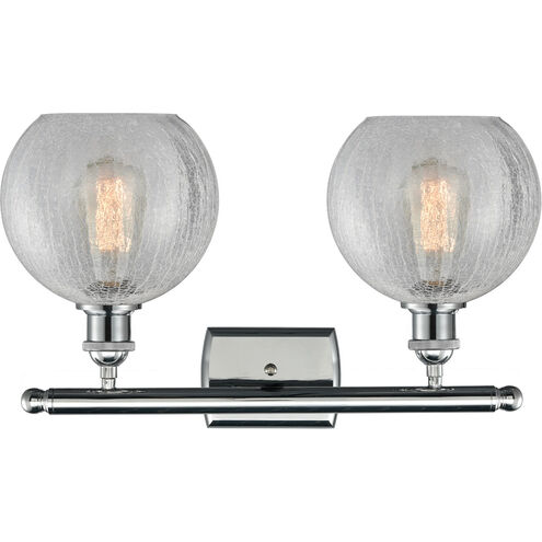 Ballston Athens 2 Light 16 inch Polished Chrome Bath Vanity Light Wall Light in Clear Crackle Glass, Ballston