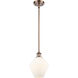 Ballston Cindyrella LED 8 inch Antique Copper Mini Pendant Ceiling Light in Matte White Glass