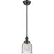 Ballston Small Bell LED 5 inch Matte Black Mini Pendant Ceiling Light in Seedy Glass, Ballston