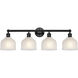 Edison Dayton 4 Light 33 inch Matte Black Bath Vanity Light Wall Light in White