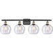 Ballston Athens 4 Light 36 inch Black Antique Brass Bath Vanity Light Wall Light