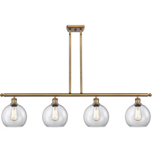 Ballston Athens LED 48 inch Brushed Brass Island Light Ceiling Light in Clear Glass