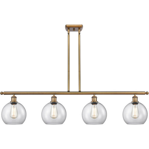 Ballston Athens LED 48 inch Brushed Brass Island Light Ceiling Light in Clear Glass