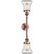 Franklin Restoration Bellmont LED 16.5 inch Antique Copper Bath Vanity Light Wall Light in Clear Glass, Franklin Restoration