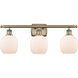 Ballston Belfast 3 Light 26 inch Antique Brass Bath Vanity Light Wall Light in Incandescent, Matte White Glass, Ballston