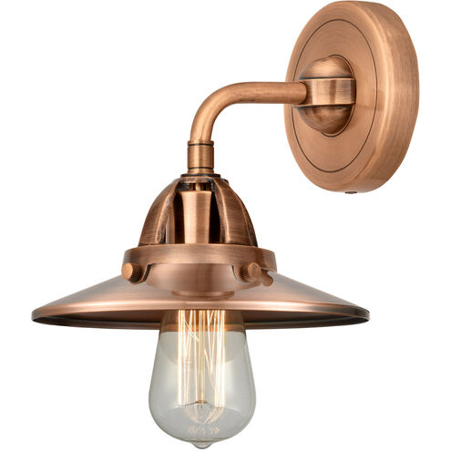 Nouveau 2 Railroad LED 8 inch Antique Copper Sconce Wall Light
