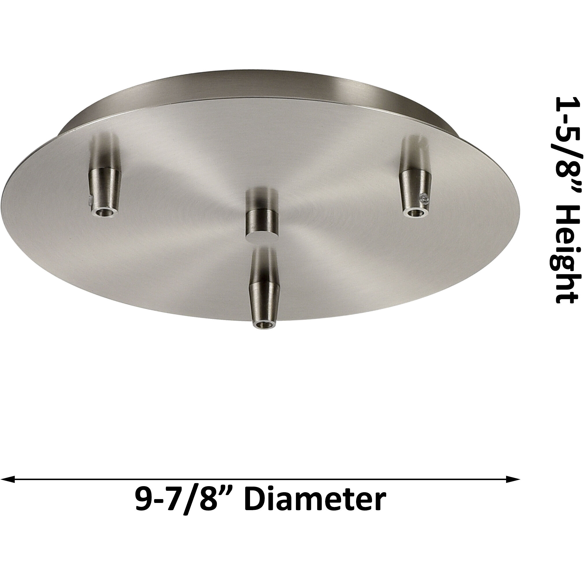 Custom Cord Polished Chrome Multi Port Canopy, Round