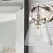 Pilaster II Cone Sconce Wall Light in Satin Nickel, Seedy Glass