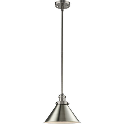 Franklin Restoration Briarcliff 1 Light 10 inch Brushed Satin Nickel Mini Pendant Ceiling Light in Incandescent, Franklin Restoration
