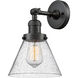 Franklin Restoration Large Cone LED 8 inch Oil Rubbed Bronze Sconce Wall Light in Seedy Glass, Franklin Restoration