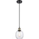 Ballston Belfast LED 6 inch Black Antique Brass Mini Pendant Ceiling Light in Seedy Glass, Ballston