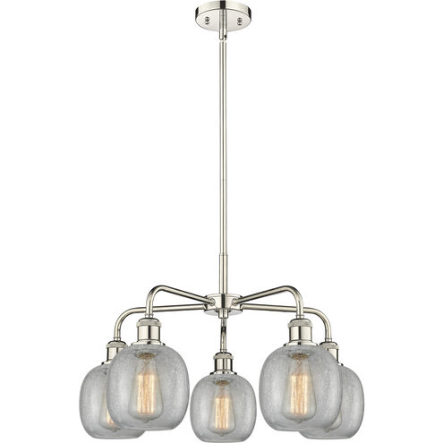 Belfast 5 Light 24 inch Polished Nickel Chandelier Ceiling Light in Clear Crackle