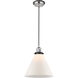 Franklin Restoration X-Large Cone 1 Light 12 inch Polished Nickel/Matte Black Mini Pendant Ceiling Light in Matte White Glass
