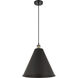 Ballston Cone LED 16 inch Black Antique Brass Mini Pendant Ceiling Light