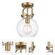Restoration Newton LED 8 inch Brushed Brass Flush Mount Ceiling Light, Restoration