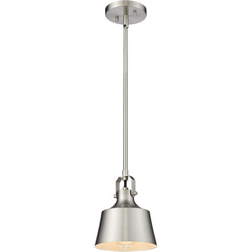Auralume Provin 1 Light 7 inch Brushed Satin Nickel Mini Pendant Ceiling Light in Incandescent