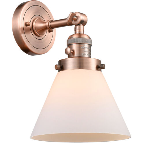 Franklin Restoration Large Cone LED 8 inch Antique Copper Sconce Wall Light, Franklin Restoration