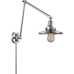 Railroad 30 inch 3.50 watt Polished Chrome Swing Arm Wall Light, Franklin Restoration