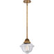 Nouveau 2 Small Oxford 1 Light 8 inch Brushed Brass Mini Pendant Ceiling Light in Clear Glass