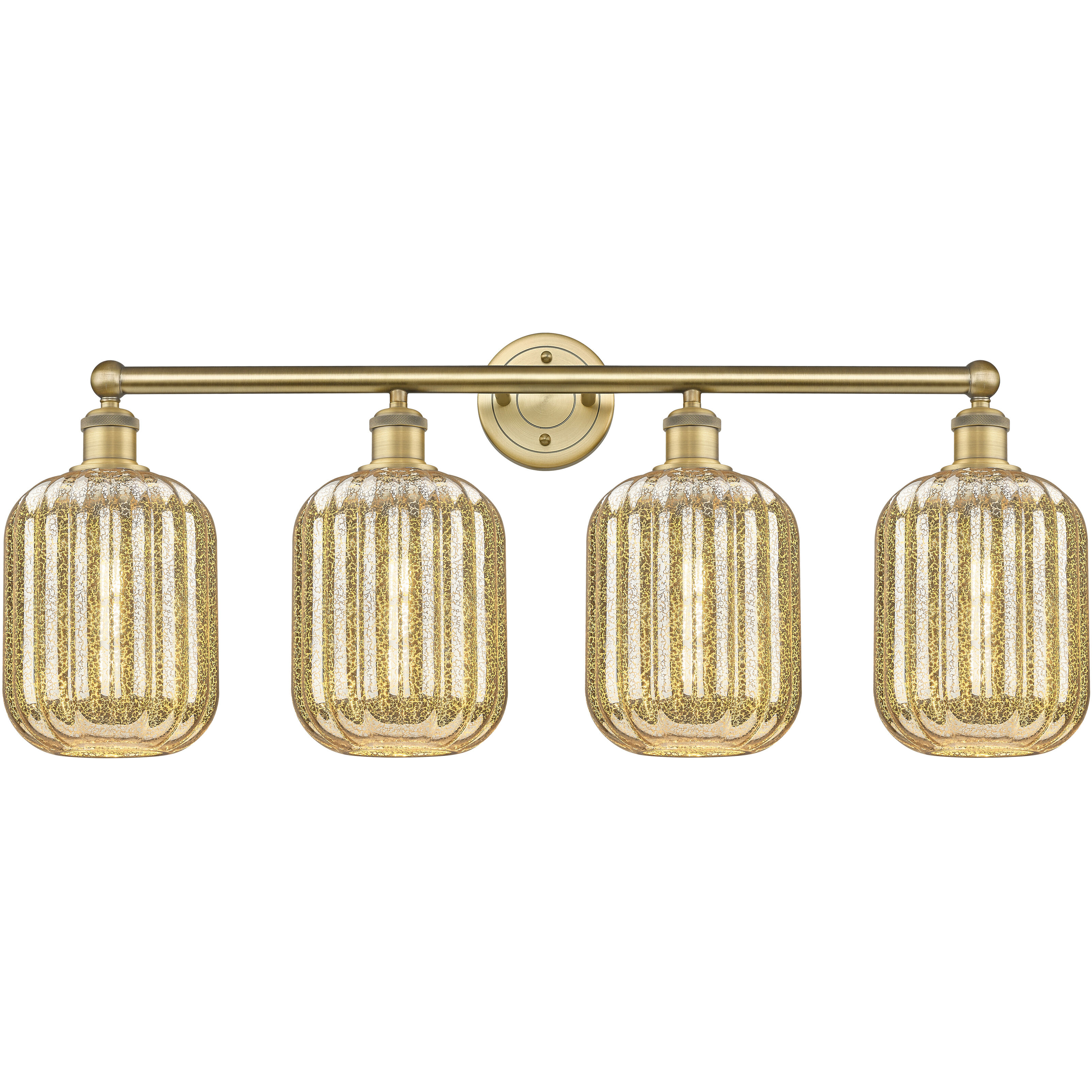 Edison Preston 4 Light 33.75 inch Brushed Brass Bath Vanity Light Wall Light in Mercury