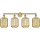 Edison Preston 4 Light 33.75 inch Brushed Brass Bath Vanity Light Wall Light in Mercury