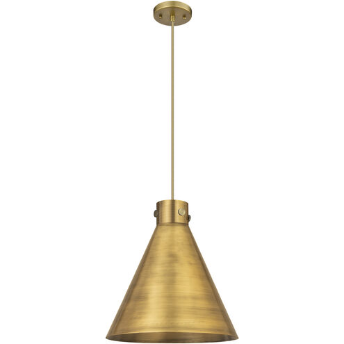 Newton Cone 1 Light 16 inch Brushed Brass Pendant Ceiling Light