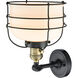 Franklin Restoration Large Bell Cage LED 9 inch Black Antique Brass Sconce Wall Light, Franklin Restoration