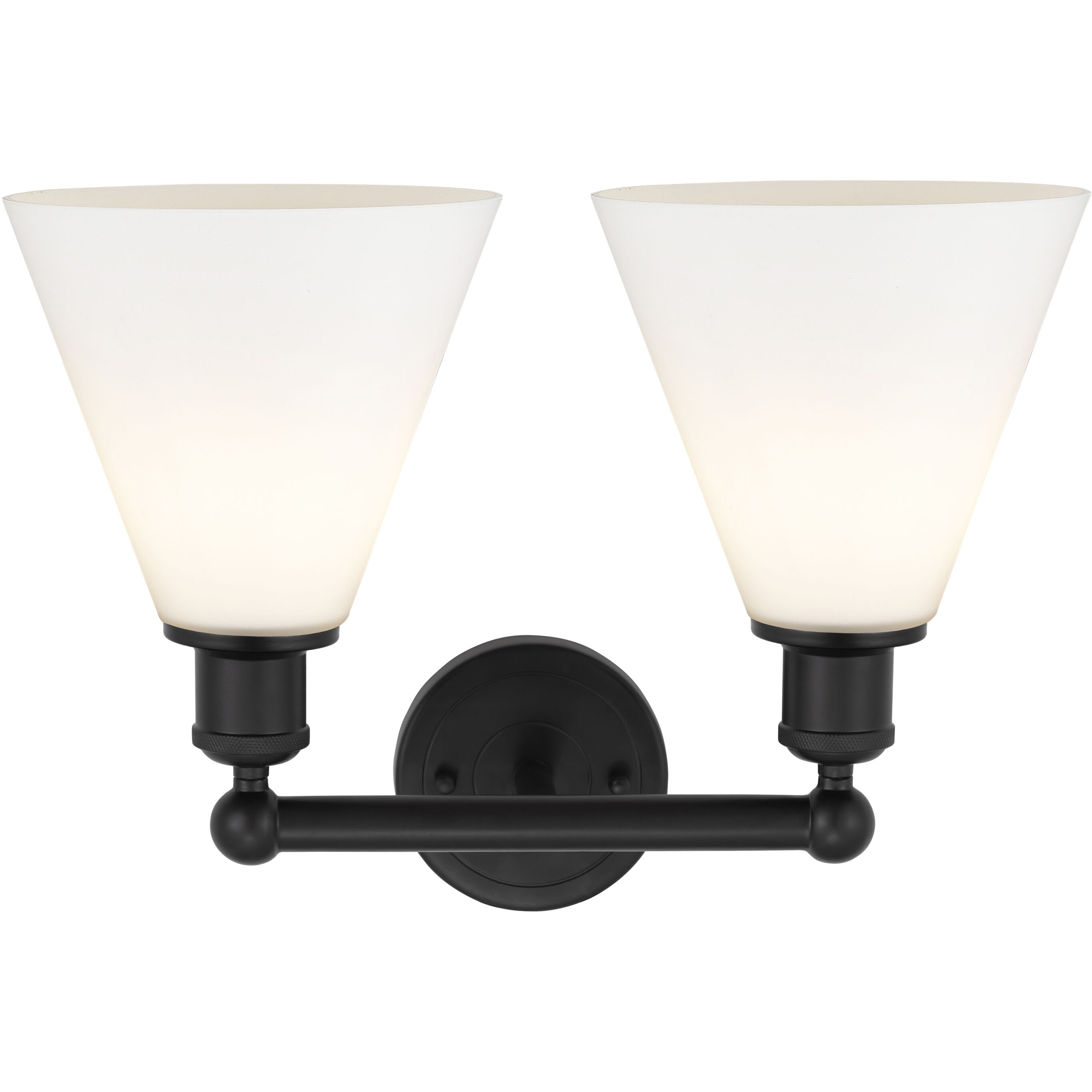 Berkshire 2 Light 17 inch Matte Black Bath Vanity Light Wall Light in Matte White