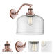Franklin Restoration X-Large Bell LED 12 inch Antique Copper Sconce Wall Light in Clear Glass, Franklin Restoration